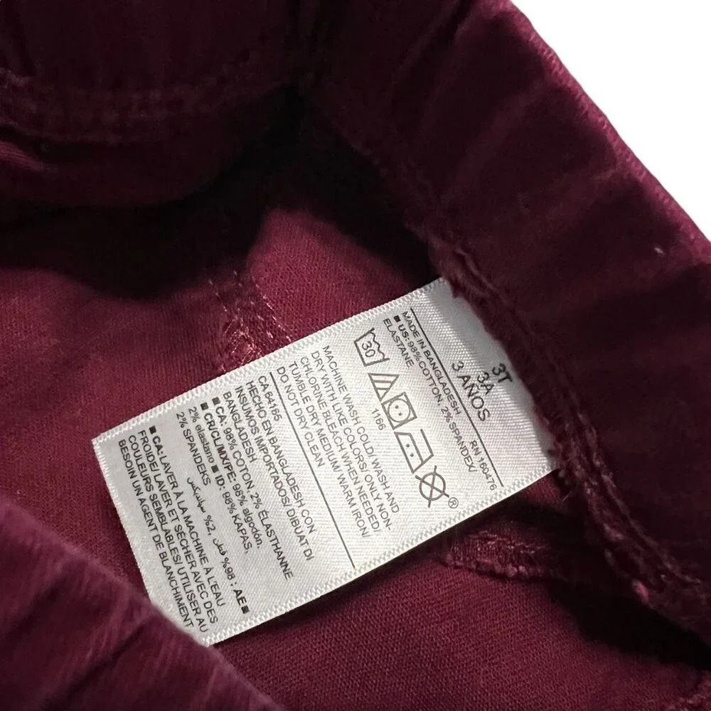 Old Navy 3T Maroon Jeggings Jeans